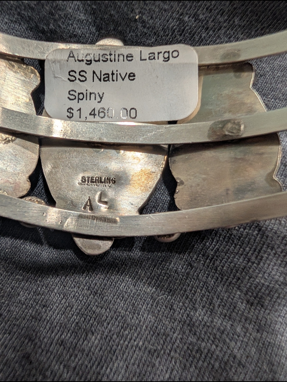 Sterling Silver Orange Spiny Statement Cuff By Augustine Largo - Picture 3 of 3